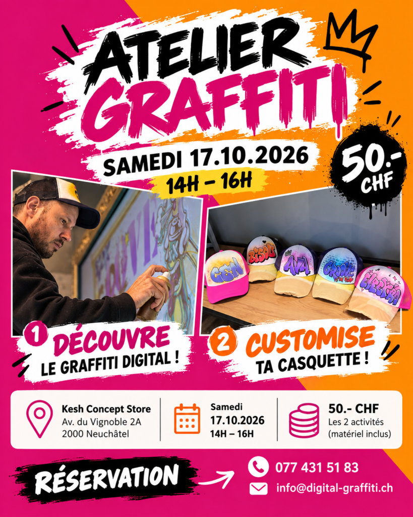Atelier Digital Graffiti et casquette · octobre 2026